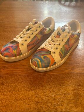 Katy Perry Collections Kids Multicolor Swirl Sneakers with White Trim